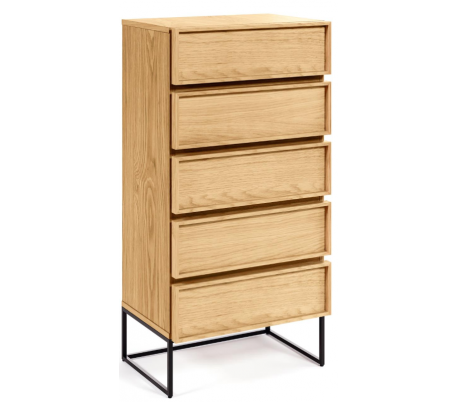 Taiana kommode i mdf og egetræsfinér B60 cm - Natur