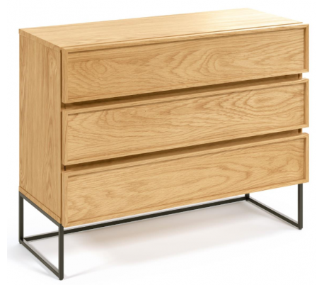 Taiana kommode i mdf og egetræsfinér B100 cm - Natur