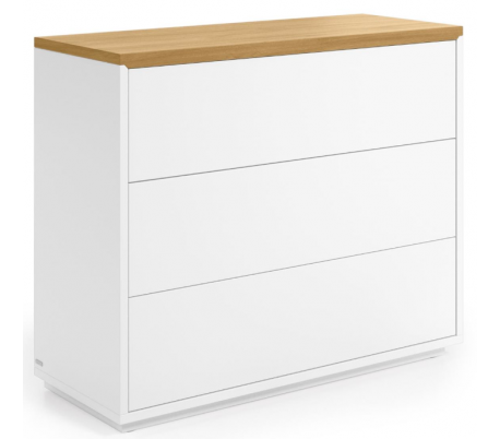 Abilen tvbord i mdf og egetræsfinér B150 cm - Hvid/Natur