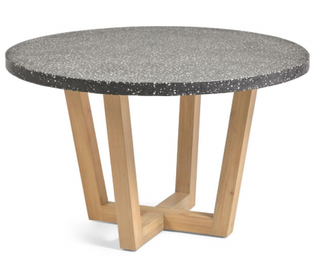 Arya spisebord i egetræ og stål 180 x 100 cm - Hvid/Bleget eg