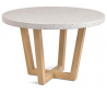 Shanelle rundt spisebord i akacietræ og terrazzo Ø120 cm - Natur/Hvid terrazzo