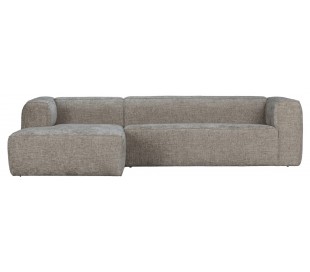 Moderne hjørnesofa i polyester 305 x 175 cm - Natur