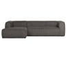 Moderne hjørnesofa i ripcord polyester 305 x 175 cm - Terrazzo