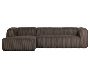 Moderne hjørnesofa i ripcord polyester 305 x 175 cm - Terrazzo