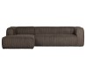 Moderne hjørnesofa i ripcord polyester 305 x 175 cm - Brun
