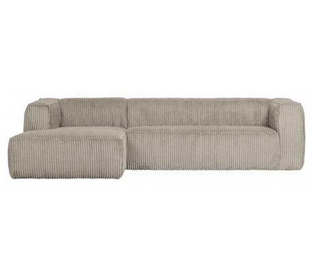 Moderne hjørnesofa i ripcord polyester 305 x 175 cm - Brun