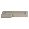 Moderne hjørnesofa i ripcord polyester 305 x 175 cm - Brun