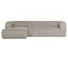 Moderne hjørnesofa i ripcord polyester 305 x 175 cm - Natur