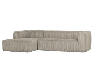 Moderne hjørnesofa i ripcord polyester 305 x 175 cm - Brun 2