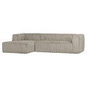 Moderne hjørnesofa i ripcord polyester 305 x 175 cm - Brun