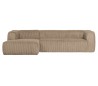 Moderne hjørnesofa i ripcord polyester 305 x 175 cm - Travertin