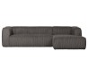 Moderne hjørnesofa i ripcord polyester 305 x 175 cm - Terrazzo