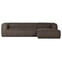 Moderne hjørnesofa i ripcord polyester 305 x 175 cm - Brun
