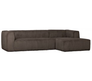 Moderne hjørnesofa i ripcord polyester 305 x 175 cm - Brun 2