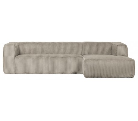 Moderne hjørnesofa i polyester 305 x 175 cm - Natur