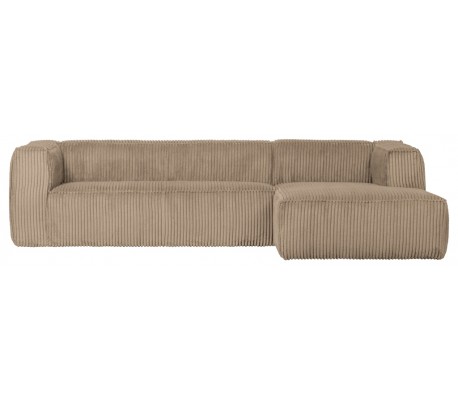Moderne hjørnesofa i ripcord polyester 305 x 175 cm - Travertin