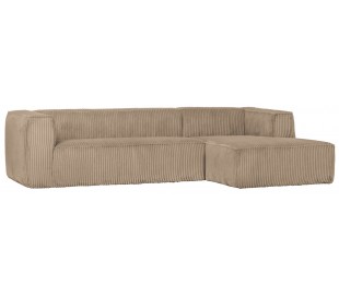 Moderne hjørnesofa i ripcord polyester 305 x 175 cm - Travertin 2