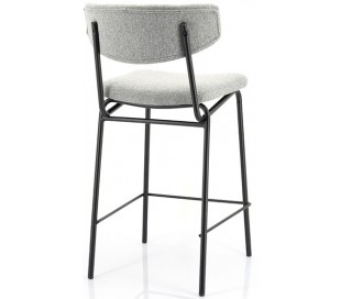 Barstol i polyester og metal H92 cm - Sort/Taupe 2