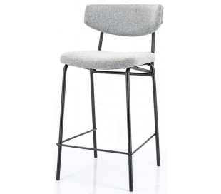 Barstol i polyester og metal H92 cm - Sort/Taupe