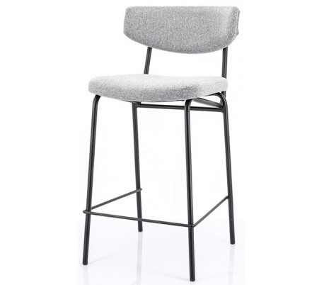 Barstol i polyester og metal H92 cm - Sort/Taupe