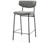 Barstol i polyester og metal H92 cm - Sort/Mørkegrå