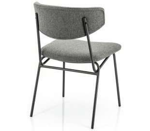 Spisebordsstol i polyester og metal H78 cm - Sort/Grå 2