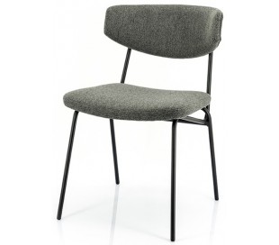 Spisebordsstol i polyester og metal H78 cm - Sort/Grå