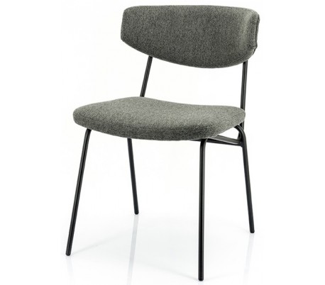 Spisebordsstol i polyester og metal H78 cm - Sort/Grå