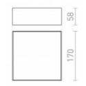 Larisa SQ Plafond 22 x 22 cm 20W LED - Sort