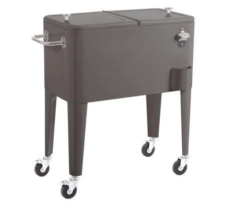 Retro kølevogn i stål og polypropylene 74 x 43 cm - Rød