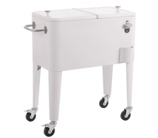 Retro kølevogn i stål og polypropylene 74 x 43 cm - Grå