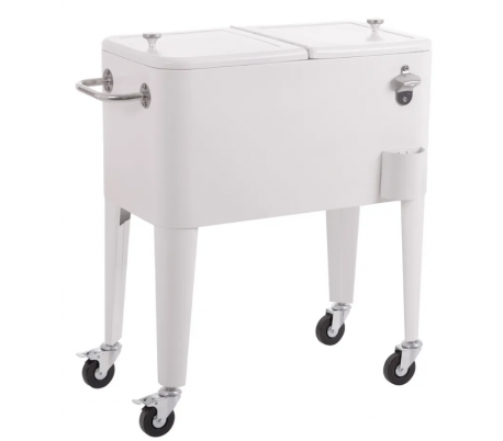 Retro kølevogn i stål og polypropylene 74 x 43 cm - Grå