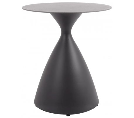 Nadia Lounge havebord i aluminium og glas H50 x Ø45 cm - Hvid/Grå sten