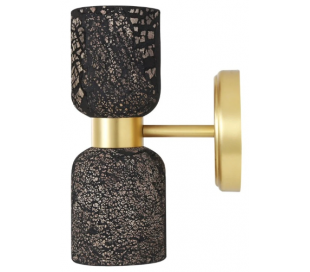 Sakura Væglampe H29 cm 2 x E27 - Poleret messing/Rustik rød