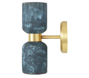 Sakura Væglampe H29 cm 2 x E27 - Poleret messing/Rustik sort