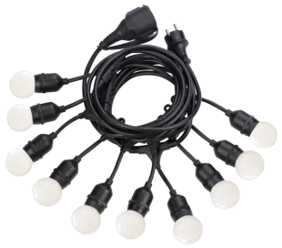 Fiesta udendørs lyskæde L605 cm 10 x E27 - Hvid