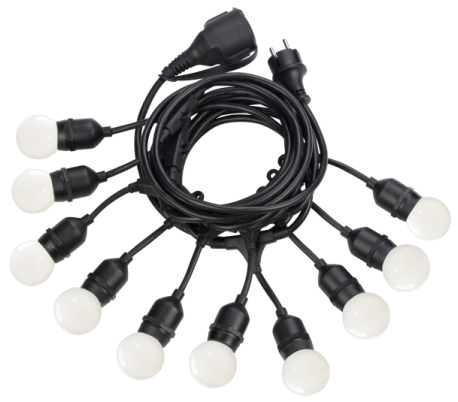 Fiesta udendørs lyskæde L605 cm 10 x E27 - Hvid