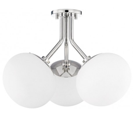 Estee Plafond i stål og opalglas Ø48,5 cm 3 x E27 - Antik messing/Opalhvid