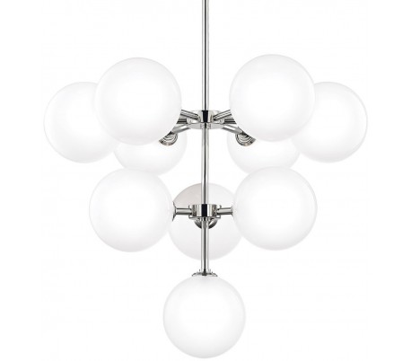 Aeon Lysekrone i stål og glas Ø73 cm 4 x E27 - Sort/Poleret nikkel