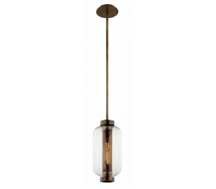 Aeon Loftlampe i stål og glas H68 - 175 cm 1 x E27 - Sort/Poleret nikkel 2