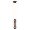 Aeon Loftlampe i stål og glas H68 - 175 cm 1 x E27 - Sort/Poleret nikkel