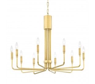 Aeon Lysekrone i stål og glas Ø73 cm 4 x E27 - Sort/Poleret nikkel