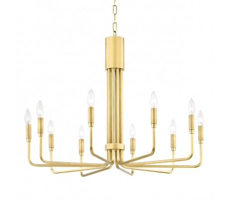 Aeon Lysekrone i stål og glas Ø73 cm 4 x E27 - Sort/Poleret nikkel