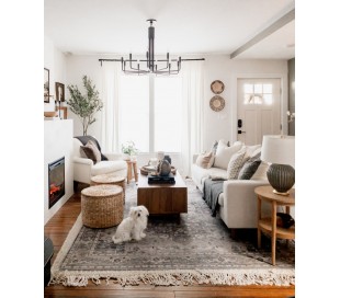 Brigitte Lysekrone i stål Ø81 cm 10 x E14 - Antik messing 2