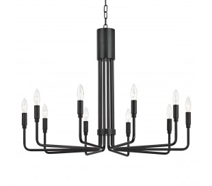 Brigitte Lysekrone i stål Ø81 cm 10 x E14 - Antik messing