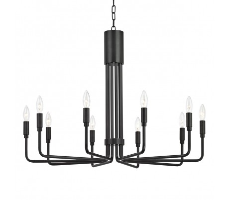 Brigitte Lysekrone i stål Ø81 cm 10 x E14 - Antik messing