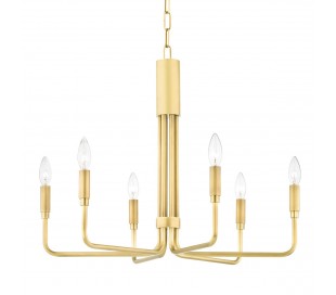 Brigitte Lysekrone i stål Ø81 cm 10 x E14 - Antik messing