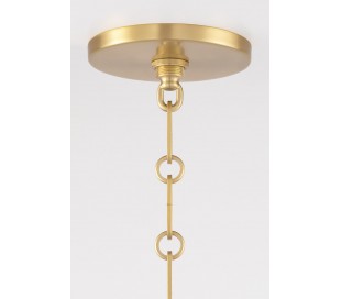 Eldridge Loftlampe i stål og glas Ø35,5 cm 1 x E27 - Antik messing/Opalhvid 2