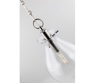 Ivy Loftlampe i stål og glas Ø19 cm 1 x E27 - Antik messing/Klar 2