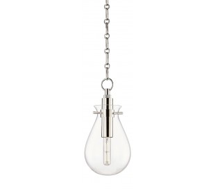 Ivy Loftlampe i stål og glas Ø19 cm 1 x E27 - Antik messing/Klar